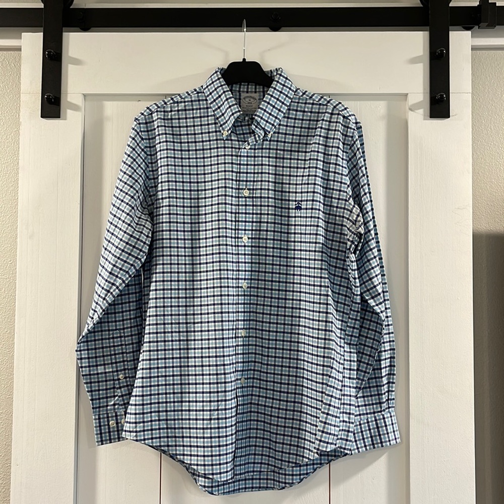 Brooks Brothers Navy Plaid Button Down
